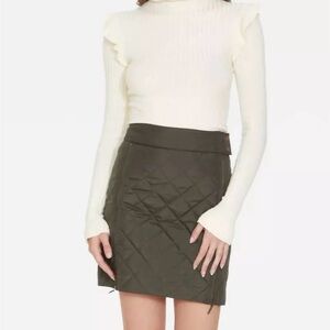 Olive Quilted Skirt
